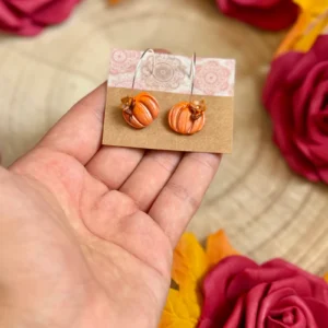 Pendientes aro con calabazas otoñales