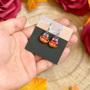 Pendientes Jiji gato en calabaza