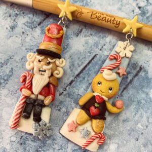 Pendientes navideños artesanales – Cascanueces y Muñeco de Jengibre