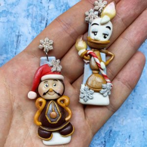 Pendientes navideños artesanales – Lumière y Ding Dong