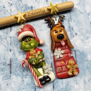 Pendientes navideños Grinch y Max