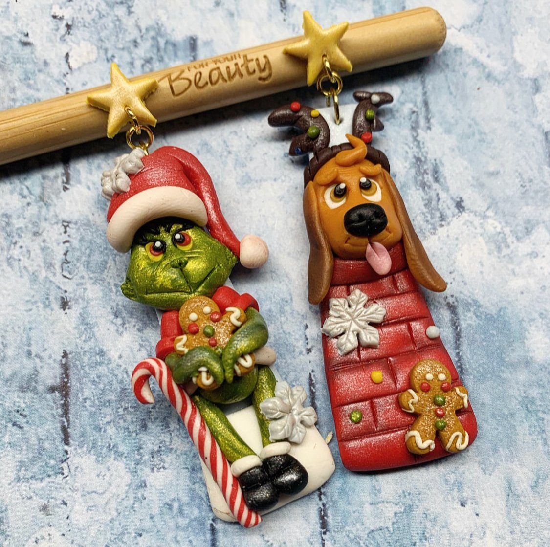 Pendientes navideños Grinch y Max