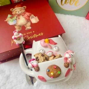 Taza con compartimento para galletas + cucharilla regalo – Diseño unicornio