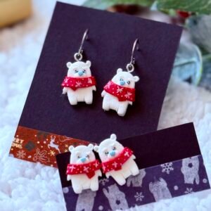Pendientes Navideños Osito Polar