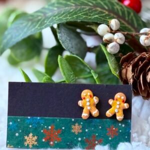 Pendientes navideños artesanales – Muñeco de Jengibre