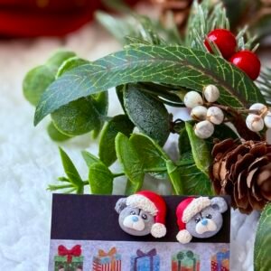 Pendientes de ositos navideños