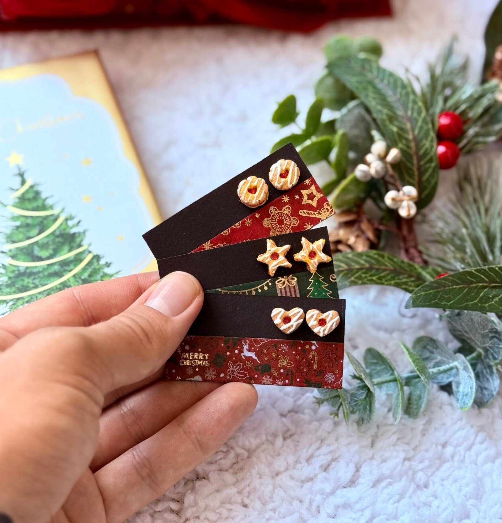Pendientes Navideños Linzer – Galletas Dulces Hechas a Mano
