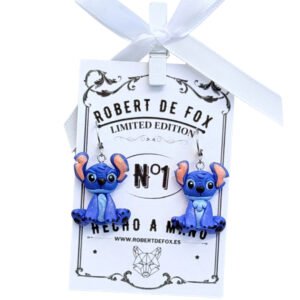 Pendientes artesanales inspirados en Stitch - kawaii friki