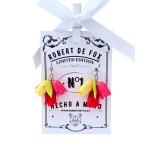 Pendientes de tulipanes colgantes multicolor