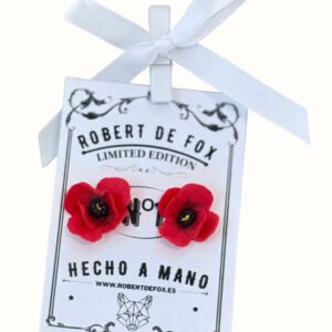 Pendientes de amapola roja - botón