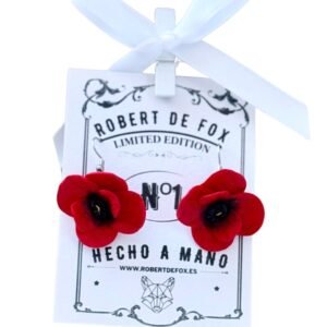 Pendientes Colgantes Amapola Roja – Elegancia Natural Hecha a Mano