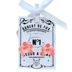 Pendientes de aro con orquídea coral