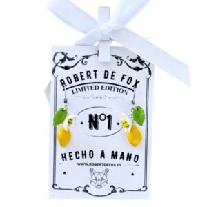 Pendientes Limón Fresco con Flor Blanca – Hechos a Mano