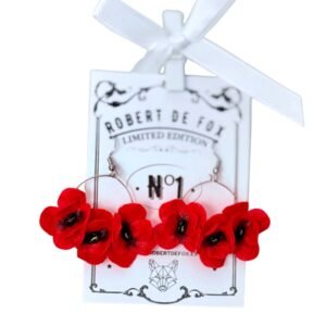 Pendientes de amapola - hechos a mano