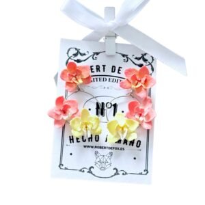 Pendientes orquídea fresa y vainilla