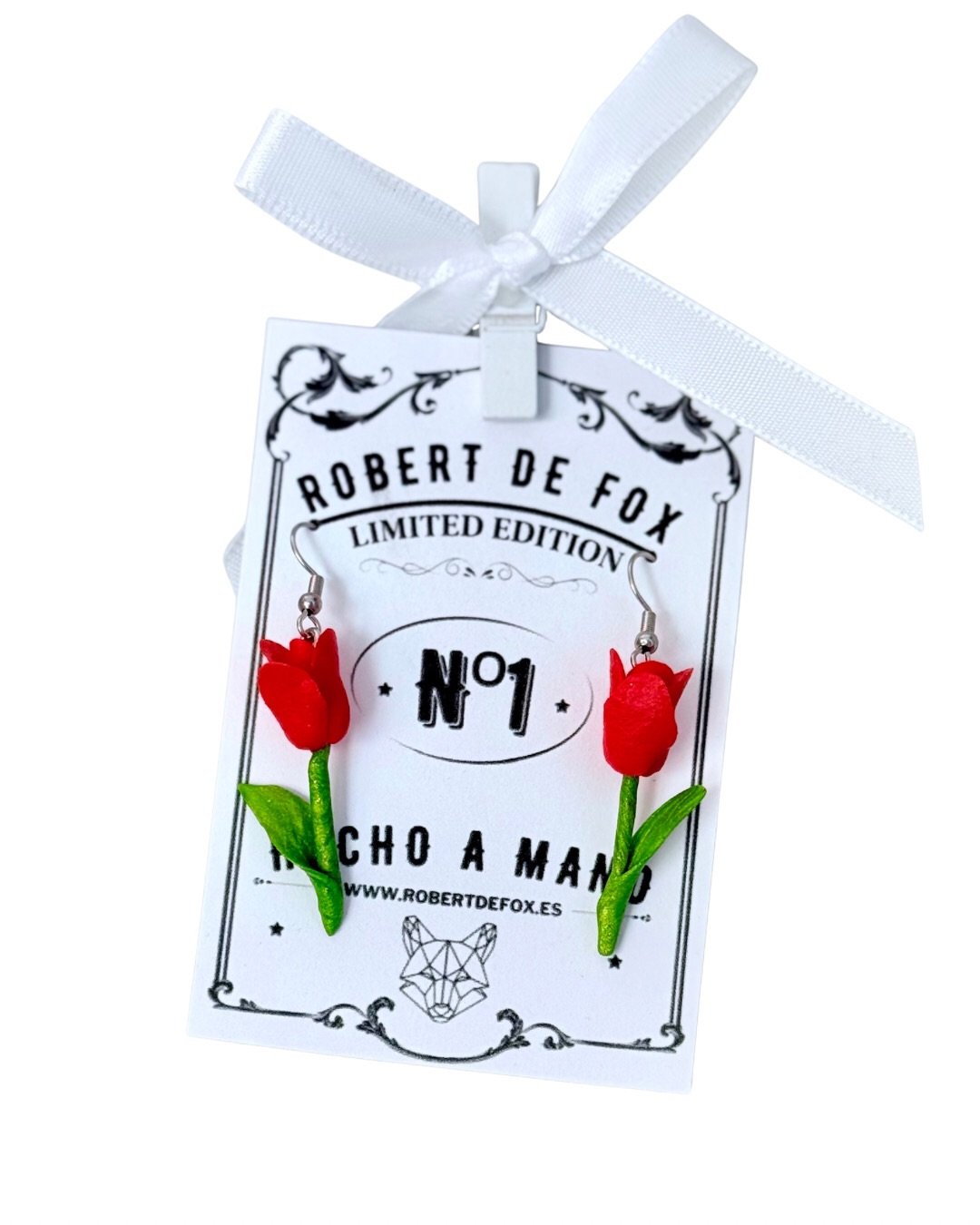 🌷 Pendientes de tulipán – hechos a mano (varios colores) - Imagen 2