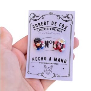 Pendientes de botón Señor y Señora Patata hechos a mano