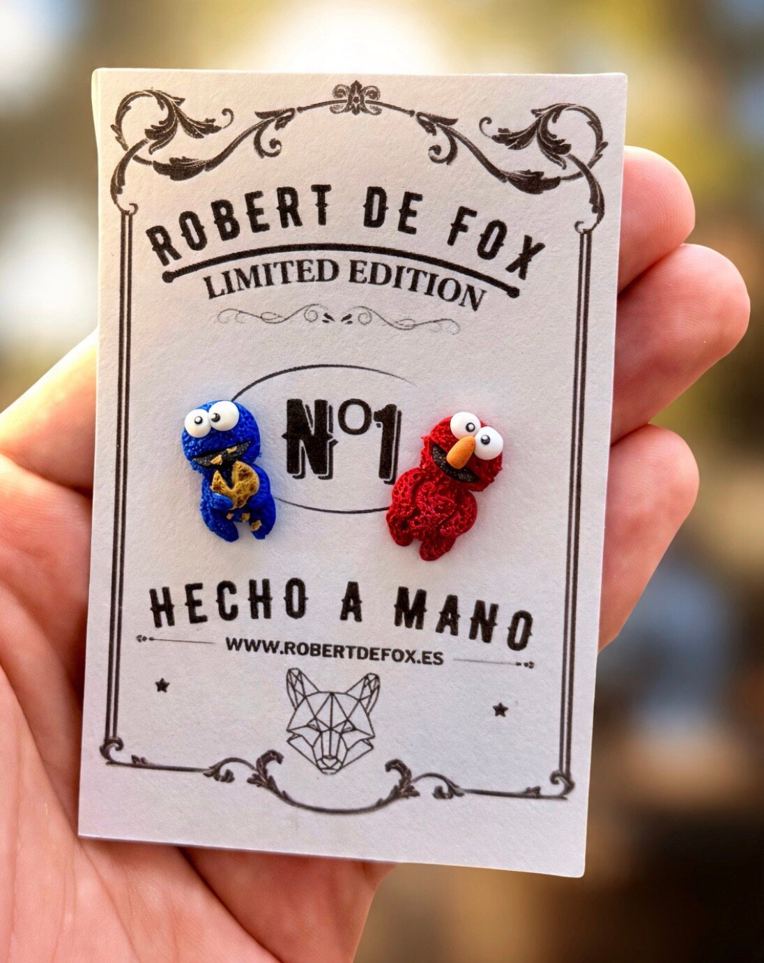 Pendientes Elmo y Triki - botón