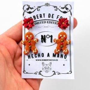 Pendientes Flor de Pascua y Hombre de Jengibre – Navidad