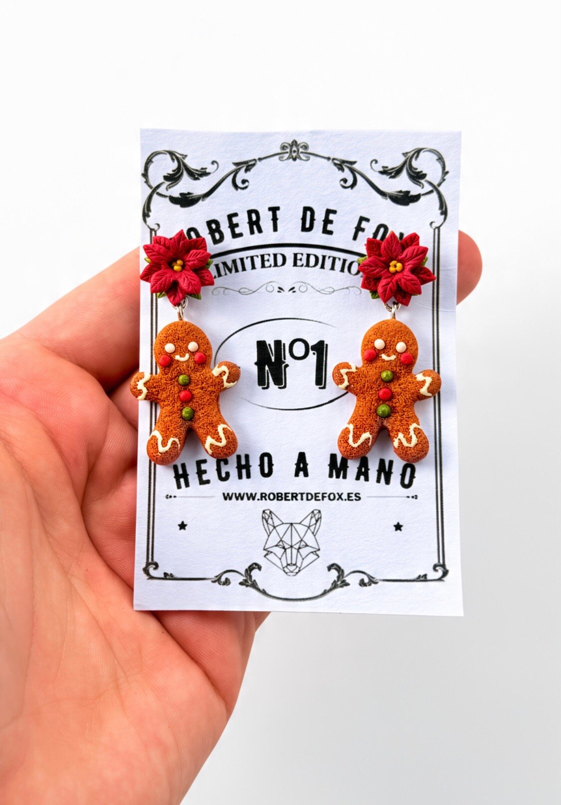 Pendientes Flor de Pascua y Hombre de Jengibre – Navidad
