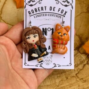 Pendientes Harry Potter – Hermione y Crookshanks