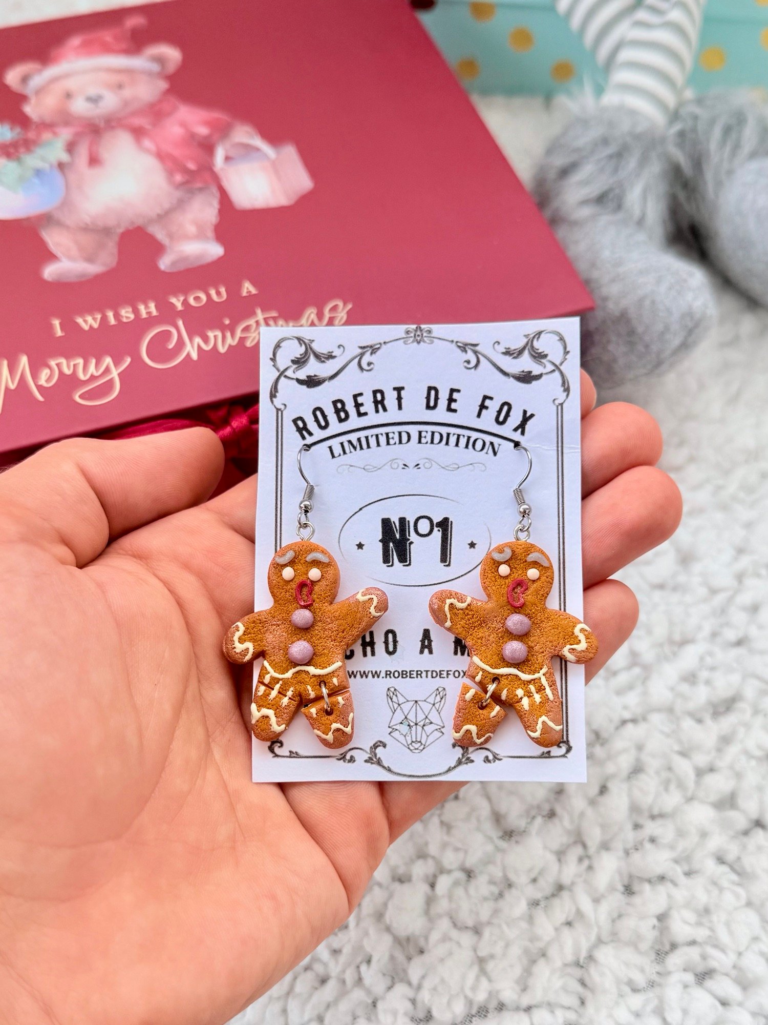 Pendientes Hombre de Jengibre Articulado – Navidad Divertida