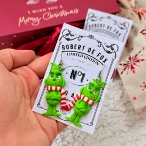 Pendientes navideños inspirados en el Grinch